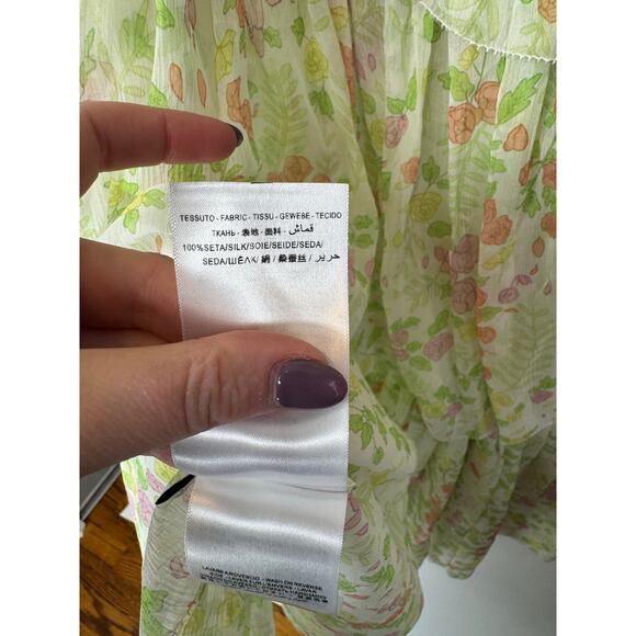 Redpolaris silk green floral dress 40 - Picture 10 of 13